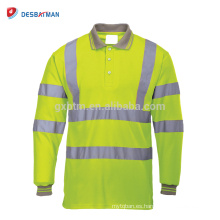 Hola Vis Viz Polo de seguridad de alta visibilidad Camisetas Camisa de trabajo reflectante Amarillo naranja